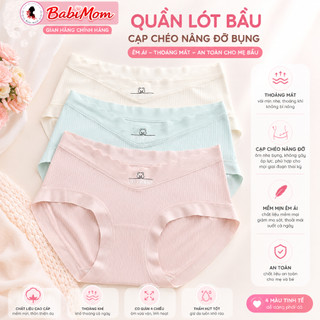 Quần lót bầu và sau sinh cạp chéo không viền chất Su Tăm Lạnh, thông hơi, đáy cotton kháng khuẩn, QL03