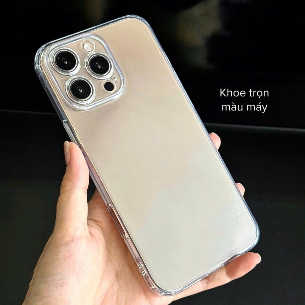 Ốp lưng J-Case silicon dẻo trong suốt bảo vệ camera dành cho ip 17 promax 16 promax 16 pro 15 promax 14 promax 13 promax
