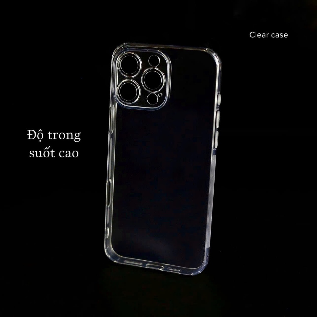 Ốp lưng J-Case silicon dẻo trong suốt bảo vệ camera dành cho ip 17 promax 16 promax 16 pro 15 promax 14 promax 13 promax