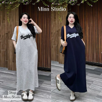 Váy Suông Umi Thêu Chữ Dáng Dài- Phom Váy Suông Basic Dễ Mặc Hàng Ngày-umi2