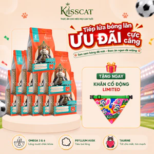 Thức ăn hạt cho Mèo mọi lứa tuổi KissCat Tiêu búi lông