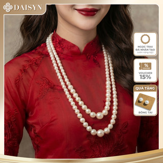 [N1192] Vòng Cổ Hạt Trai Nhân Tạo, Dây Chuyền 2 Sợi Sang Trọng Cho Nữ Dài 70-80cm - DAISYN