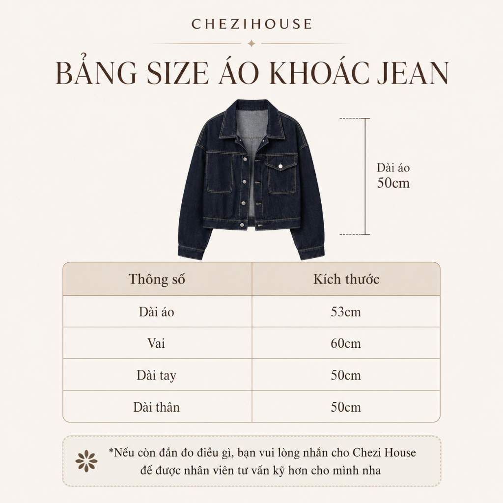 Áo Khoác Jean Nữ Phom Lửng CHEZI HOUSE Xanh Than Denim Phom Rộng Trẻ Trung  Dài 55cm #7867