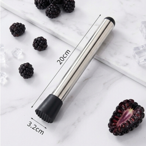 Chày bar dầm pha chế inox 20/25/30cm đầu nhựa cao cấp (chất liệu inox 304),Dụng Cụ Pha Chế Cocktail