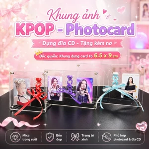 Khung Ảnh Mica Acrylic Trong Suốt, Khun Đựng Card Kpop Anime To Photocard Polaroid Ảnh Thần Tượng Để Bàn