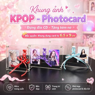[Tặng Ruy Băng] Khung Ảnh Mica Acrylic Trong Suốt, Khun Đựng Card Kpop Anime To Photocard Polaroid Ảnh Thần Tượng Để Bàn