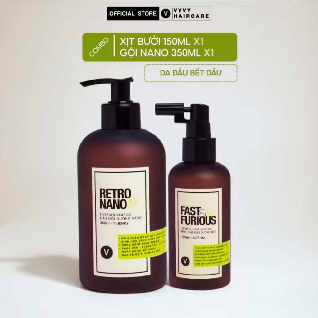 Combo giảm rụng dầu gội thảo dược giảm rụng kích mọc tóc vyvyhaircare