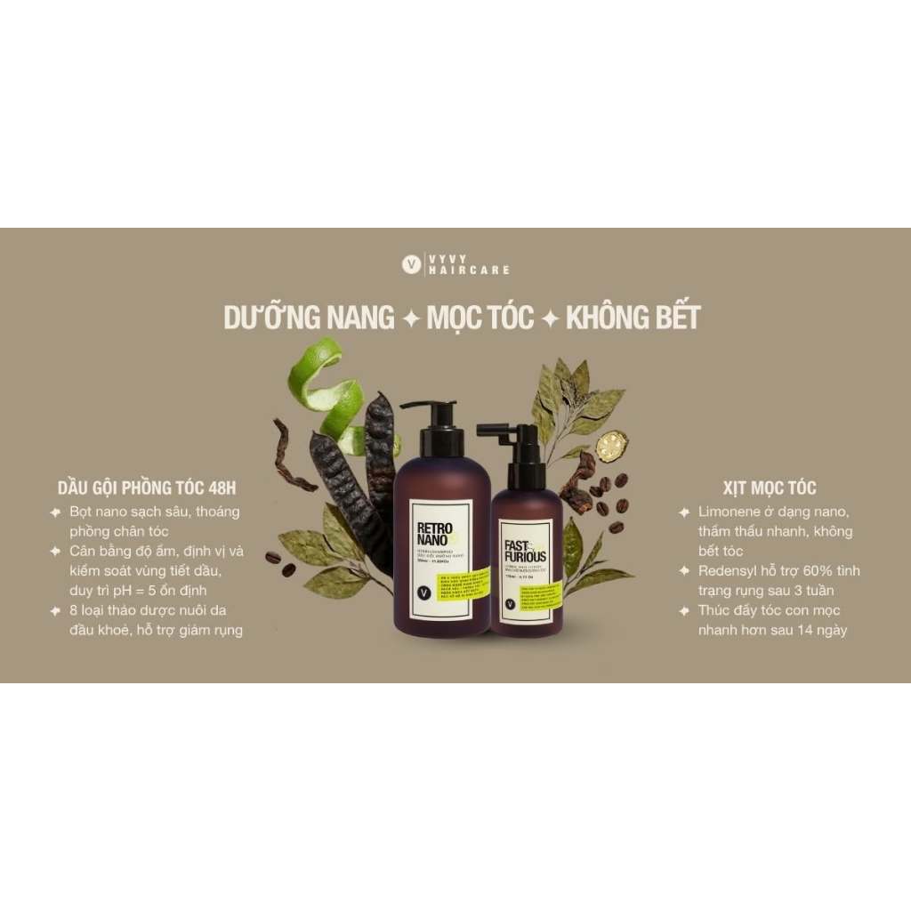 Combo giảm rụng dầu gội thảo dược giảm rụng kích mọc tóc vyvyhaircare