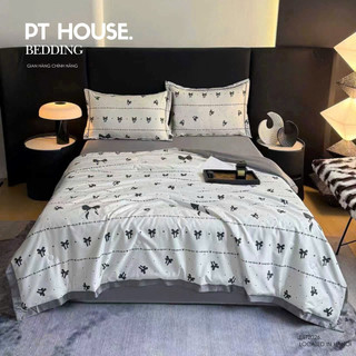 Set Chăn Ga Gối Lụa Vintage Cực Mịn Mát, Bộ Drap Giường Lụa Cao Cấp Cho Phòng Ngủ Decor