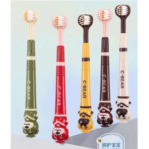Set 5 Bàn Chải Đánh Răng Hình Gấu Cho Bé – Lông Mềm Mại, Màu Sắc Dễ Thương
