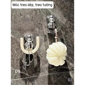 Móc Treo Tường Gấu Trong Suốt Dán Tường Siêu Chắc – Móc Treo Đồ Nhà Tắm, Nhà Bếp Dễ Thương