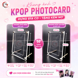[Tặng Ruy Băng] Khung Ảnh Mica Acrylic Trong Suốt, Khun Đựng Card Kpop Anime To Photocard Polaroid Ảnh Thần Tượng Để Bàn