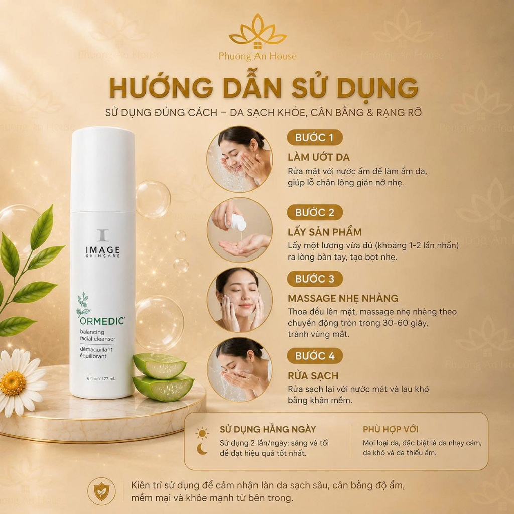 Sữa Rửa Mặt IMAGE Ormedic Balancing Facial Cleanser Làm Sạch Dịu Nhẹ Cân Bằng Da 177ml