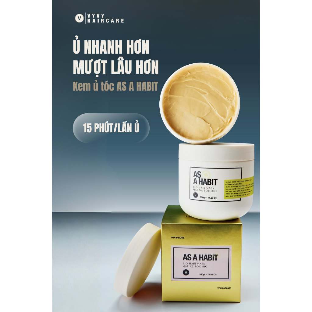 Kem ủ tóc tráng gương phục hồi hư tổn từ lõi với Peptide và 11 Axit Amin As A Habit VyvyHaircare