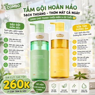 Combo dầu gội, sữa tắm KANGAROO cho trẻ thanh thiếu niên giúp kiềm dầu, giảm gàu, hỗ trợ giảm mụn và mùi cơ thể