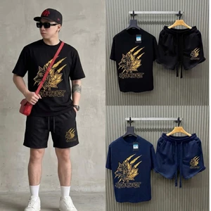 Bộ Quần Áo Mùa Hè Nam DSQ Vuốt Sói Vương hype in 3d Nhiệt Siêu Nét - Bộ Cộc Hè Nam Nữ Dsquared2 Thêu Ngọn Núi Siêu Đẹp