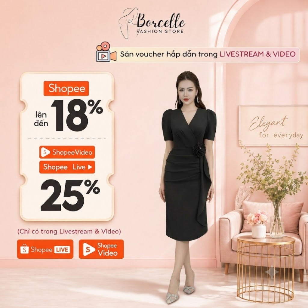 Váy Dự Tiệc Trung Niên Bigsize - Đầm Dự Tiệc Đi Ăn Cưới Thiết Kế Sang Trọng Cổ Chữ V Dáng Ôm Eo Đính Bông 3D TK18