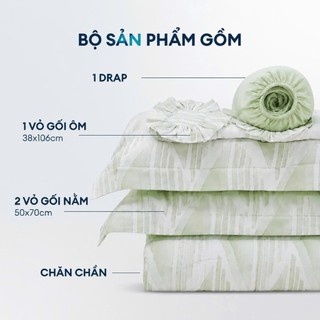 Bộ 5 Món Drap, Áo Gối Và Mền Viscose  NIN Valletta | Nhiều Kích Thước | Chất Liệu Tự Nhiên, Mềm Mát