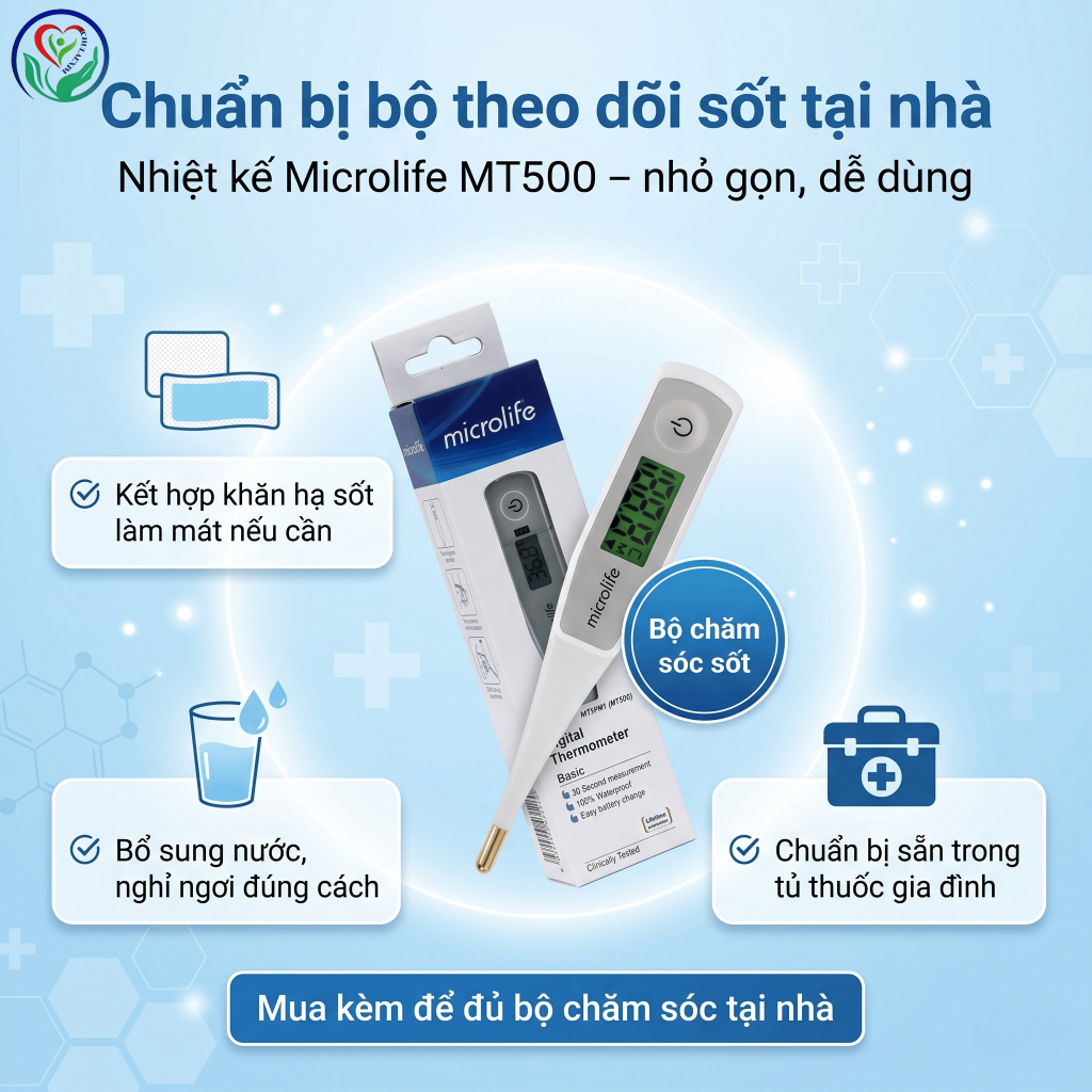Microlife MT500 nhiệt kế điện tử đầu mềm đo thân nhiệt nhanh 30 giây cho gia đình