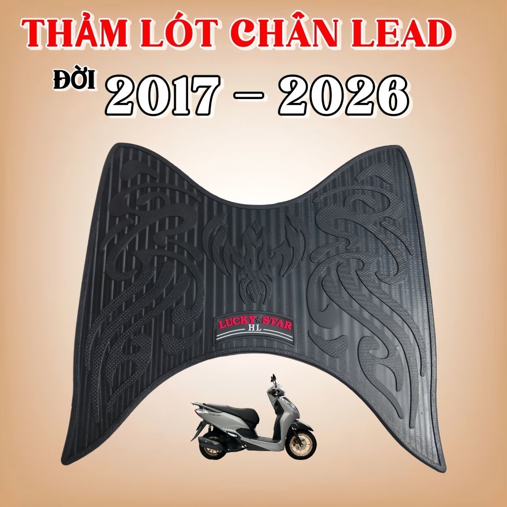 LEAD 17 , Thảm Lót Chân Xe Lead 2017 -> 2026 Cao Su Chống Trượt Bền Đẹp, Form Zin