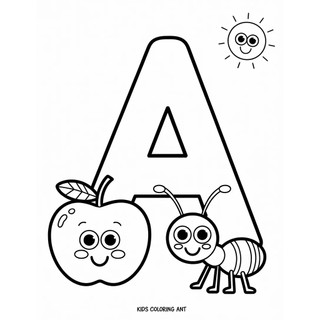 Bộ 25 Tranh Tô Màu Cho Bé Chủ Đề Chữ Cái Tiếng Anh ABC Dễ Thương, Giúp Làm Quen Bảng Chữ Cái Và Luyện Tập Trung
