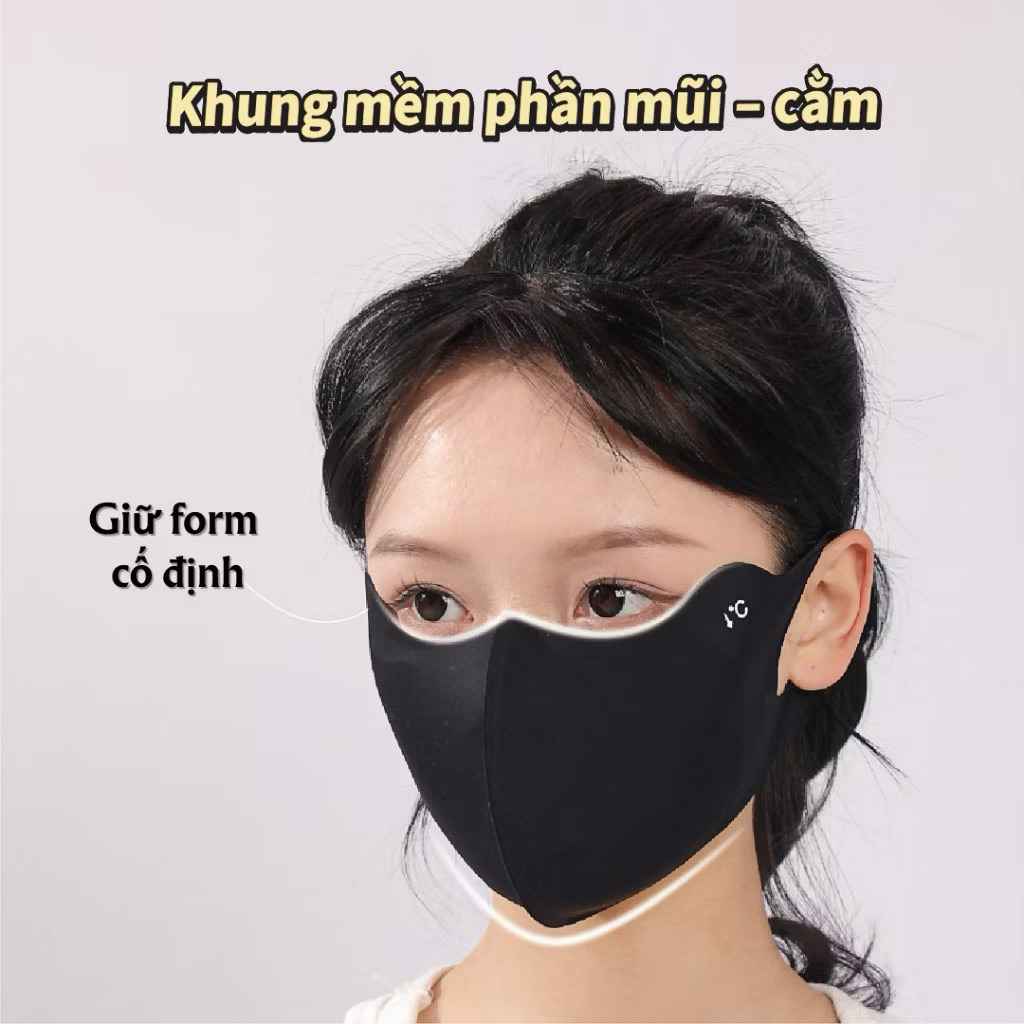 Khẩu Trang Chống Nắng UPF50+ Che Kín Mặt, Chống UV, Khẩu Trang Vải Mát Lạnh, Co Giãn, Đi Xe Máy Du Lịch Ngoài Trời