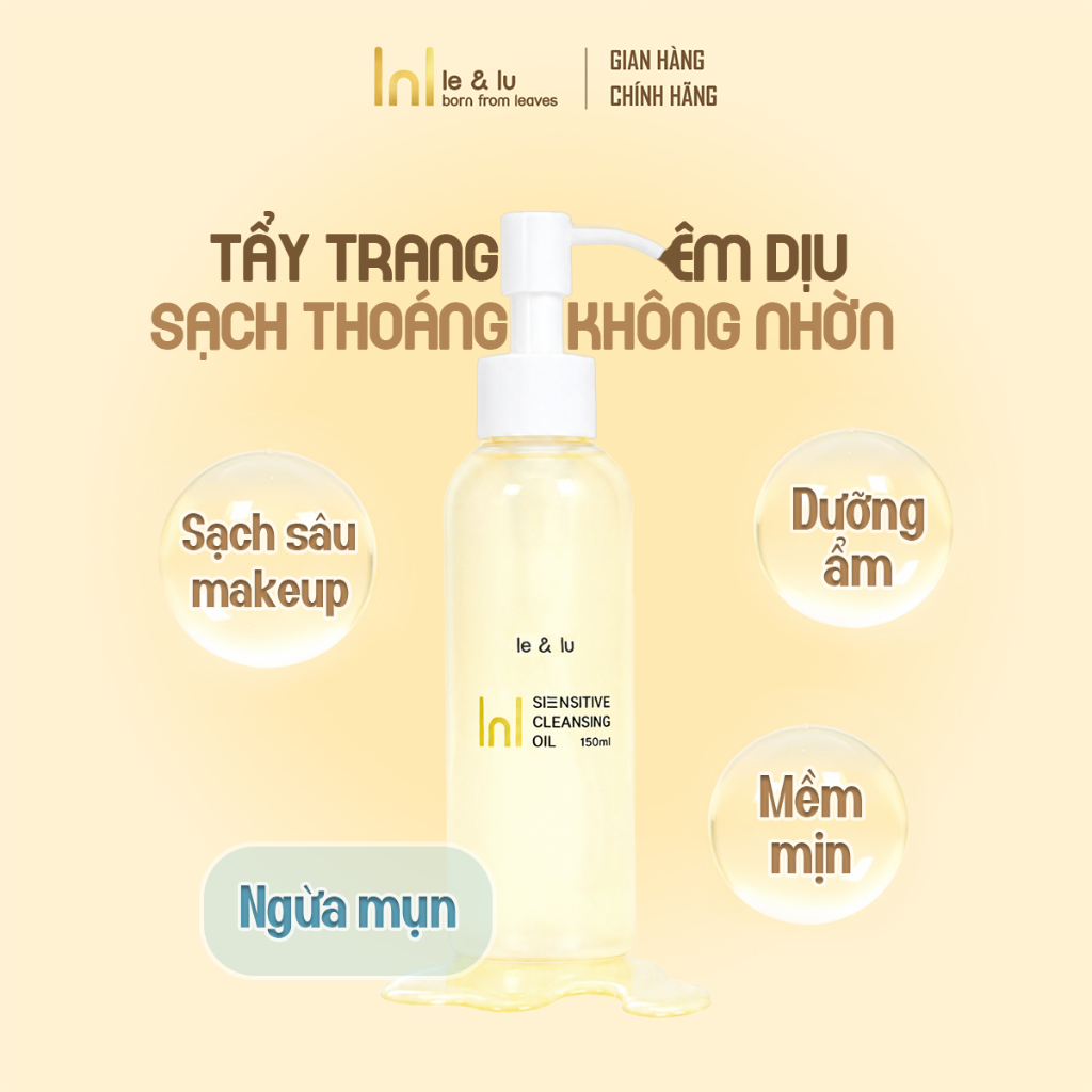 Dầu Tẩy Trang Làm Sạch Dịu Nhẹ, An Toàn Cho Da Nhạy Cảm Le&Lu Sensitive Cleansing Oil 150ml