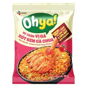 Combo 4 Gói Mì Ohya Trộn Gà Xốt Kem Cà Chua Gói 88G
