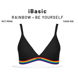 Áo ngực Bralette Rainbow Cotton USA iBasic mút mỏng tam giác lưng sọc BRAY117A, BRAY117B