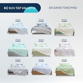[MÁT LẠNH] Bộ Drap, Mền Chần, Áo Gối NIN Valletta | Nhiều Kích Thước | 100% Viscose Mát Lạnh Mềm Mịn