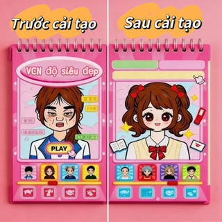 【Đồ chơi dán]】Sách tự chế cho trẻ em - Trò chơi hóa trang giáo dục và thân thiện với môi trường