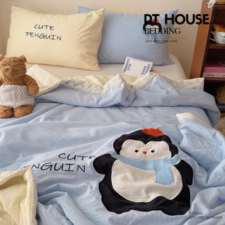 [HOT 2026] Chăn Hè Cotton Đũi Thêu Thú Nổi 3D Siêu Dễ Thương, Mền Đũi Mùa Hè Màu Pastel Vibe Hàn Quốc Giấc Ngủ Ngon