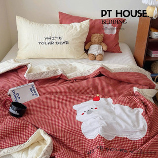 [HOT 2026] Chăn Hè Cotton Đũi Thêu Thú Nổi 3D Siêu Dễ Thương, Mền Đũi Mùa Hè Màu Pastel Vibe Hàn Quốc Giấc Ngủ Ngon
