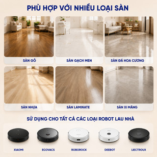 Nước Lau Sàn Robot Hút Bụi, Lau Nhà Chuyên Dụng Cho Robot, Cây Lau Nhà, Khử Mùi Sạch Sàn, Hương Thơm Tự Nhiên