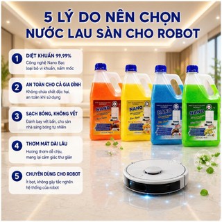 Nước Lau Sàn Robot Hút Bụi, Lau Nhà Chuyên Dụng Cho Robot, Cây Lau Nhà, Khử Mùi Sạch Sàn, Hương Thơm Tự Nhiên
