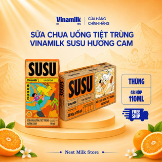 Sữa Chua Uống Tiệt Trùng Vinamilk SuSu Hương Cam 110ml - Thùng 48 Hộp