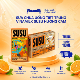 Sữa Chua Uống Tiệt Trùng Vinamilk SuSu Hương Cam 110ml - Thùng 48 Hộp