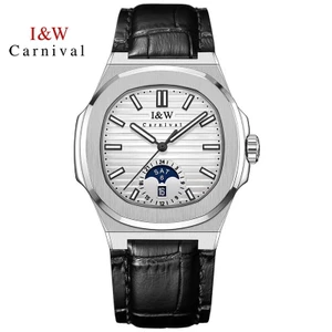 Đồng Hồ Nam Chính Hãng I&W Carnival 735G1-D1 Fullbox Chống Nước Kính Sapphire (Máy Cơ Tự Động)