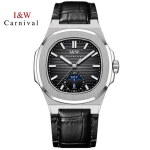 Đồng Hồ Nam Chính Hãng I&W Carnival 735G1-D3 Full Box Chống Nước Kính Sapphire (Máy Cơ Tự Động)
