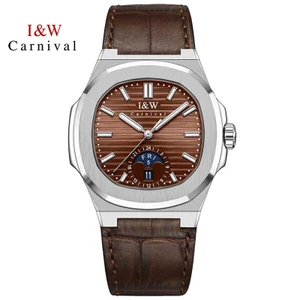 Đồng Hồ Nam Chính Hãng I&W Carnival 735G1-D7 Full Box Chống Nước Kính Sapphire (Máy Cơ Tự Động)