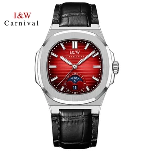 Đồng Hồ Nam Chính Hãng I&W Carnival 735G1-D8 Full Box Chống Nước Kính Sapphire (Máy Cơ Tự Động)