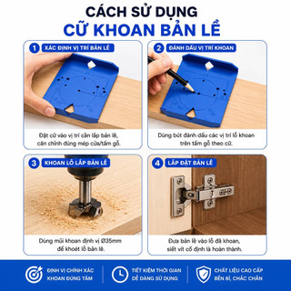Cữ Khoan Bản Lề Giảm Chấn 35mm Dưỡng Lấy Dấu Chuẩn, Nhanh Dành Cho Thợ Nhôm, Thợ Mộc Nội Thất