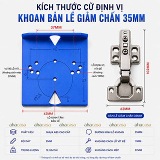 Cữ Khoan Bản Lề Giảm Chấn 35mm Dưỡng Lấy Dấu Chuẩn, Nhanh Dành Cho Thợ Nhôm, Thợ Mộc Nội Thất