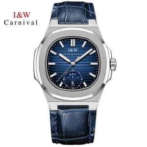 Đồng Hồ Nam Chính Hãng I&W Carnival 735G1-D2 Full Box Chống Nước Kính Sapphire (Máy Cơ Tự Động)