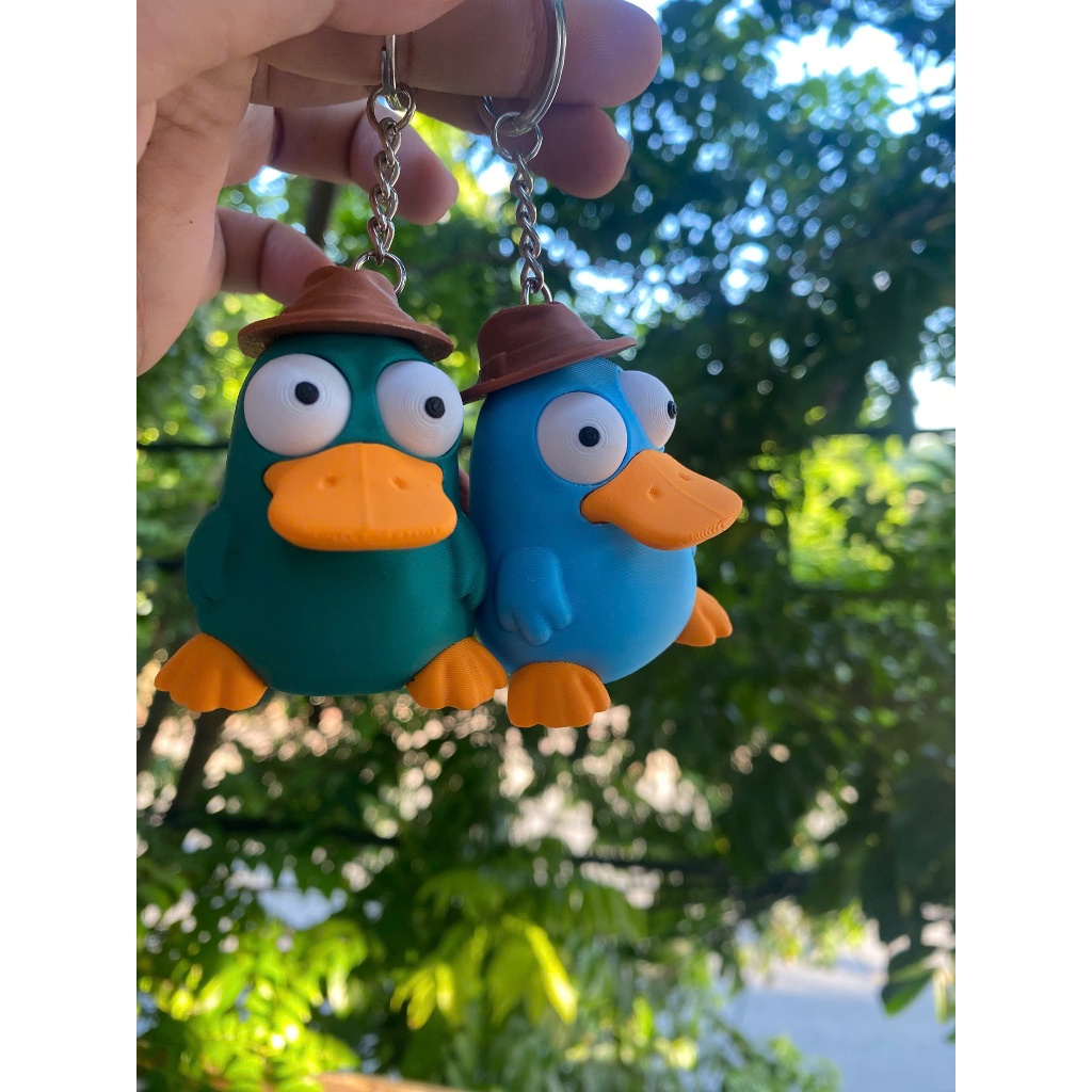 Móc Khóa Thú Mỏ Vịt Cute Cử Động Mắt In 3D PLA, Mô Hình Mini Đeo Balo Túi Xách, Quà Tặng Dễ Thương Handmade