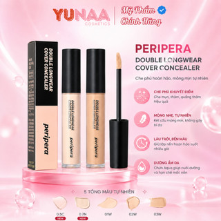 [Y221b] [Hỏa Tốc] Kem Che Khuyết Điểm PERIPERA Double Longwear Concealer – Mịn Nhẹ, Giữ Màu Lâu