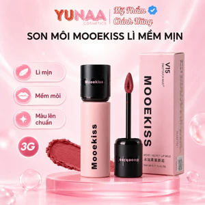 Son kem Mooekiss Velvet Lip Mud 3g - Sáng da, Mỏng Nhẹ - Dưỡng ẩm, tint lì không khô môi
