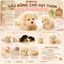 Gấu Bông Chó Hạt Thơm BOBOVA Chính Hãng 20cm 35cm – Cún Trắng, Cún Đen Siêu Mềm Có Hương Thơm Dịu Nhẹ
