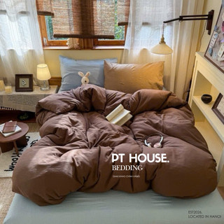 [MỞ BÁN] Set 4 Món Chăn Ga Gối Đũi Mây Cloud Linen Màu Pastel Mix Đơn Sắc - Set Chăn Ga Decor Phòng Ngủ Vintage Hàn Quốc