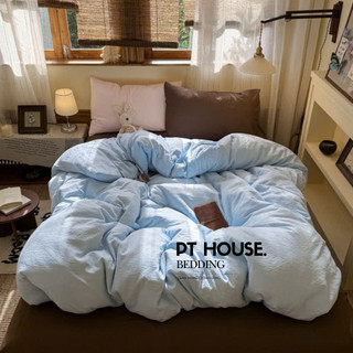[MỞ BÁN] Set 4 Món Chăn Ga Gối Đũi Mây Cloud Linen Màu Pastel Mix Đơn Sắc - Set Chăn Ga Decor Phòng Ngủ Vintage Hàn Quốc